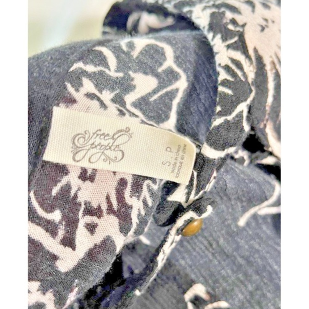 FREE PEOPLE Snap Out of It Floral Swing Tunic Mini Dress Sz S Boho Festival - Picture 9 of 9